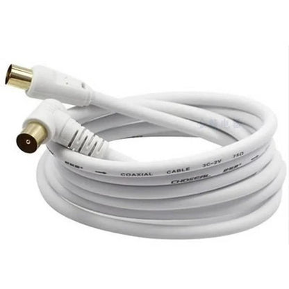 3/1.5 Meters RF RG6 Quad Shield CL2 Coaxial Antenna Satellite Cable 3M with TV 90 Degree Right Angel Male To Straight Male Connector