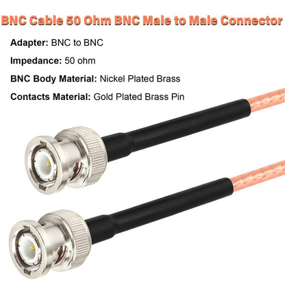 1M 3.28FT RF BNC Cables 50 Ohm BNC Male Cable RG316 Antenna Cable for Antenna Scanners Handheld Ham Radios Etc.