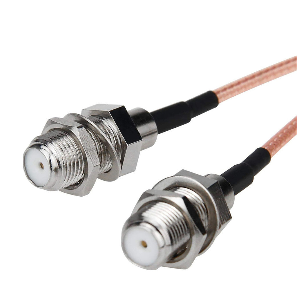 F Type Male To Dual Female Connector Dual Y Type 3 Way F Jack Splitter Flexible RG316 Coaxial Cable Wires 15cm 50 Ohm Impedance