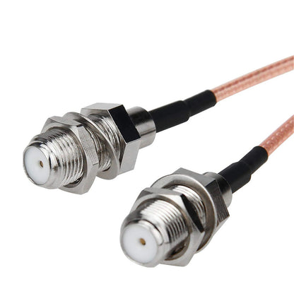 F Type Male To Dual Female Connector Dual Y Type 3 Way F Jack Splitter Flexible RG316 Coaxial Cable Wires 15cm 50 Ohm Impedance