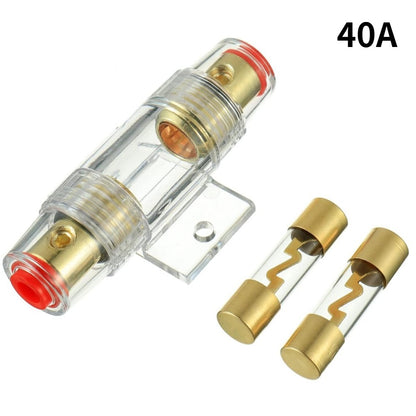 4-8 Gauge AWG in-line 20A 30A 40A 50A 60A 80A 100A  AGU Fuse Holder with 60A 80A 100A  Amp 80Amp 100 Amp AGU Fuses for Car Audio, Alarm, Amplifier, Compressors,Inline Fuse Holders