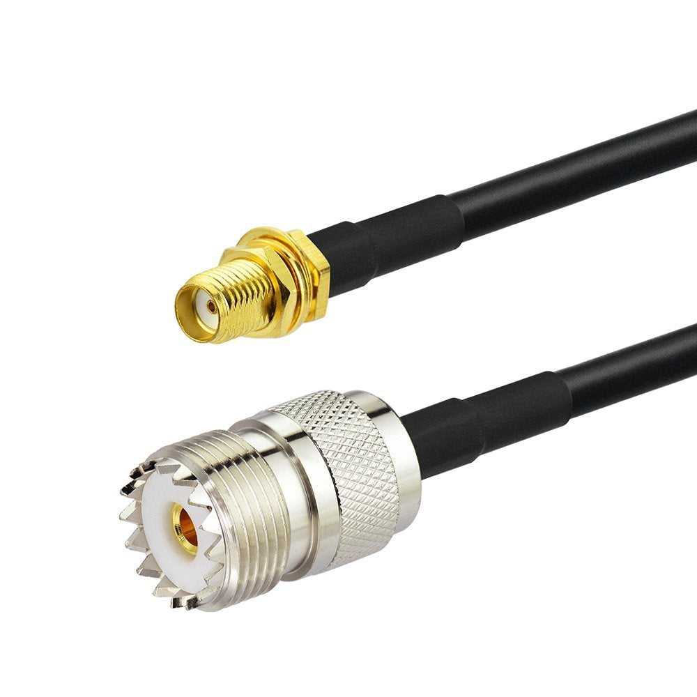 Ham Radio Antenna Adapter SMA Female To UHF SO239 Female RG58 Coaxial Jumper Cable 1Meter for Handheld Ham Two Way Radio Walkie Talkie