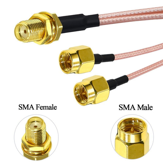 SMA Female To Dual SMA Male Coaxial Cable SMA Splitter Cable 6inch 15cm for 4G LTE Wireless Router CPE Hotspot Cellular Gateway Industrial IoT Router Mobile Modem