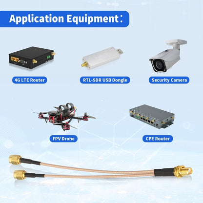 SMA Female To Dual SMA Male Coaxial Cable SMA Splitter Cable 6inch 15cm for 4G LTE Wireless Router CPE Hotspot Cellular Gateway Industrial IoT Router Mobile Modem