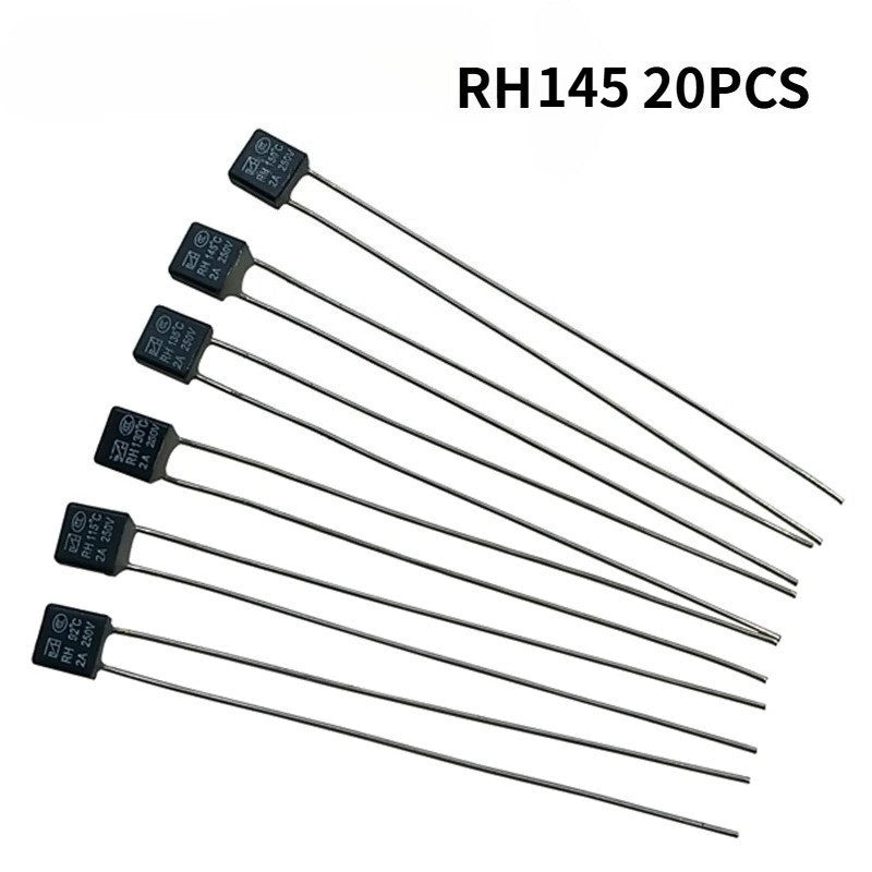 20PCS Black Square Fan Motor 2A 250V Thermal Fuse LED Fues 92 95 105 110 115 120 125 130 135 140 145 150 Degree Temperature Switches