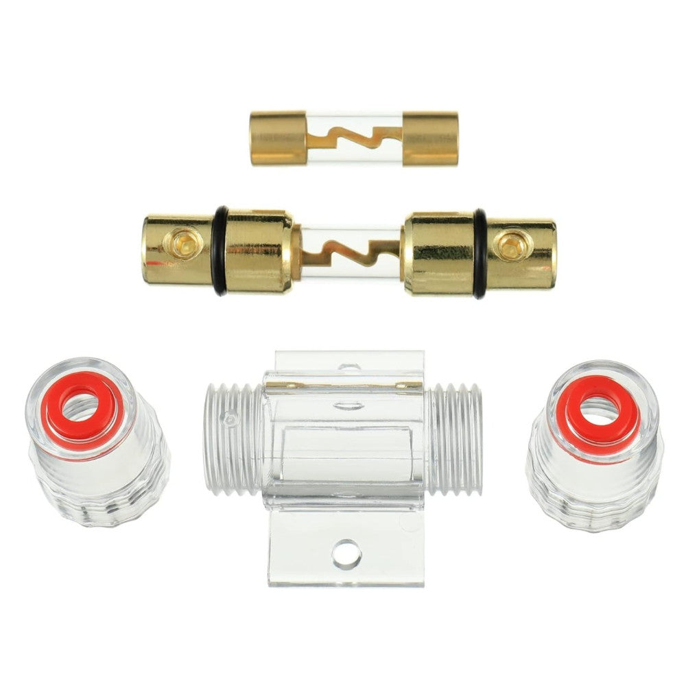 4-8 Gauge AWG in-line 20A 30A 40A 50A 60A 80A 100A  AGU Fuse Holder with 60A 80A 100A  Amp 80Amp 100 Amp AGU Fuses for Car Audio, Alarm, Amplifier, Compressors,Inline Fuse Holders