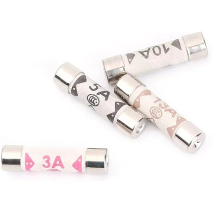 20PCS BS1362 6*25mm Ceramic Tube Fuse 3A 5A 10A 13A British Fues Domestic House Hold Mains Plug Cartridge Fuses