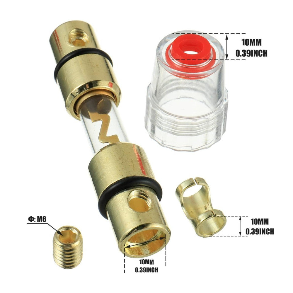 4-8 Gauge AWG in-line 20A 30A 40A 50A 60A 80A 100A  AGU Fuse Holder with 60A 80A 100A  Amp 80Amp 100 Amp AGU Fuses for Car Audio, Alarm, Amplifier, Compressors,Inline Fuse Holders