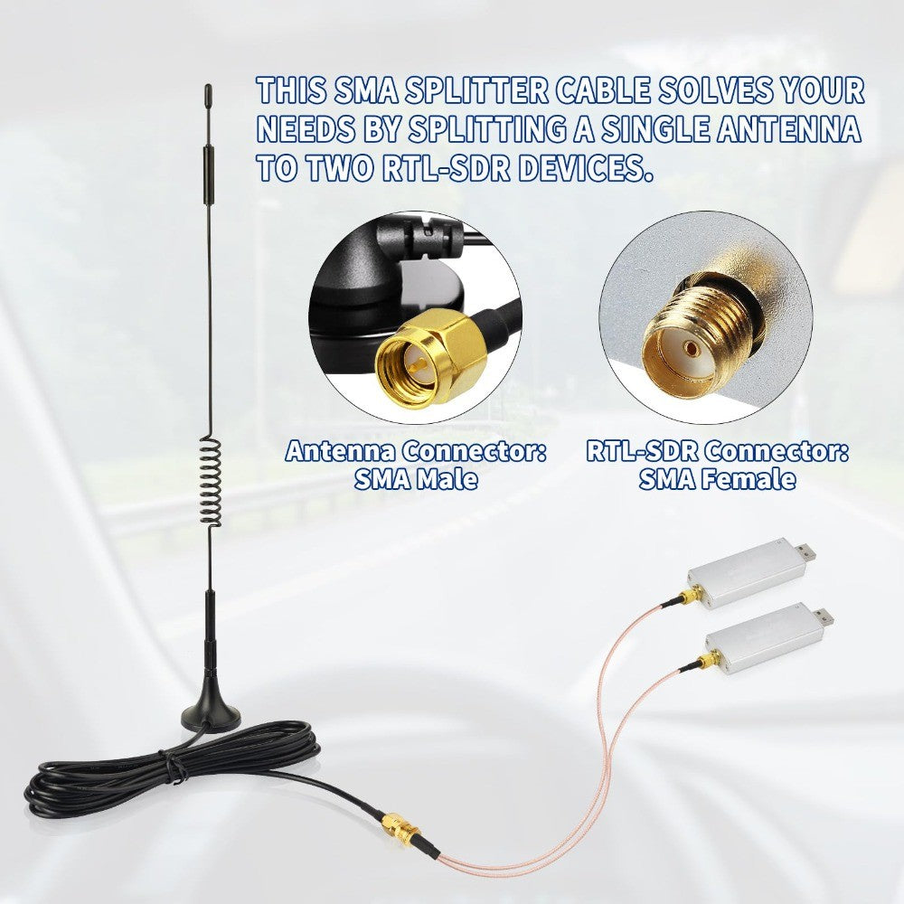 SMA Female To Dual SMA Male Coaxial Cable SMA Splitter Cable 6inch 15cm for 4G LTE Wireless Router CPE Hotspot Cellular Gateway Industrial IoT Router Mobile Modem