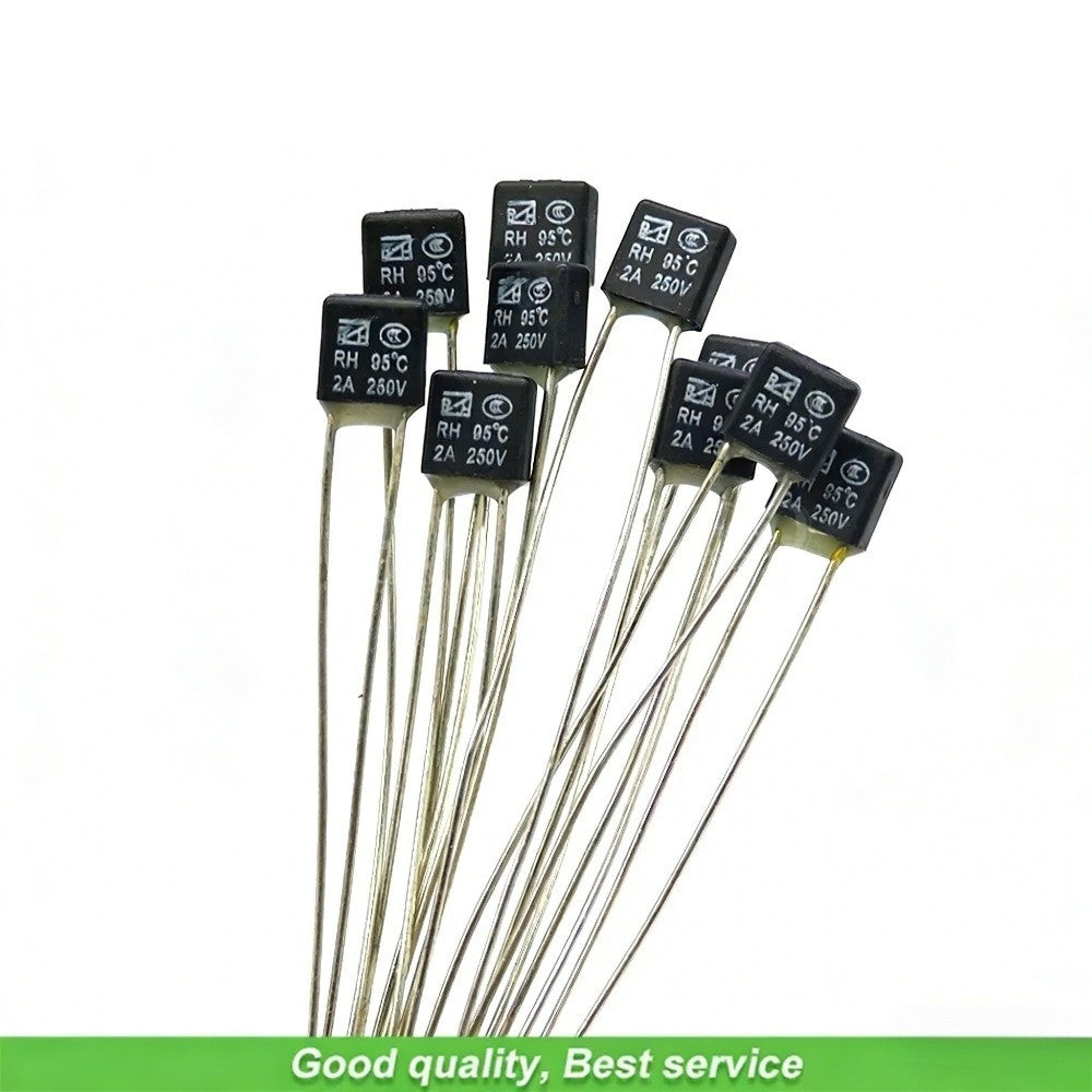 20PCS Black Square Fan Motor 2A 250V Thermal Fuse LED Fues 115 120 130 135 150 Degree Temperature Switches