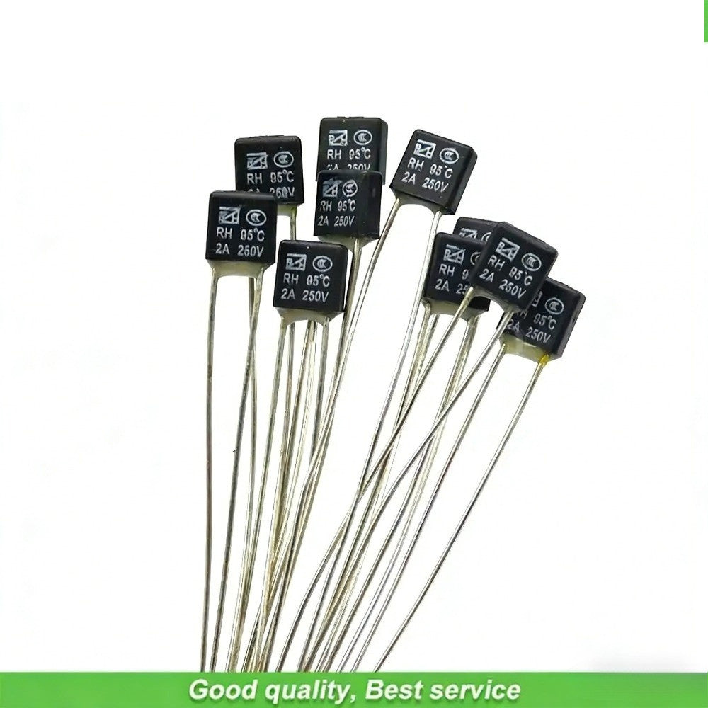 20PCS Black Square Fan Motor 2A 250V Thermal Fuse LED Fues 115 120 130 135 150 Degree Temperature Switches