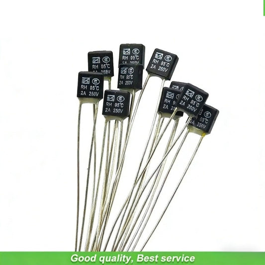 20PCS Black Square Fan Motor 2A 250V Thermal Fuse LED Fues 115 120 130 135 150 Degree Temperature Switches