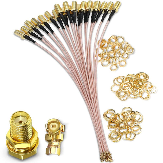 2PCS SMA Female To IPX U.FL RG178 Coaxial Cable, 12 Inch(30cm) SMA MHF1 UFL Low Loss Jumper Extension Cable for WiFi Router, Antenna, Security Camera, GPS Devices, Etc.