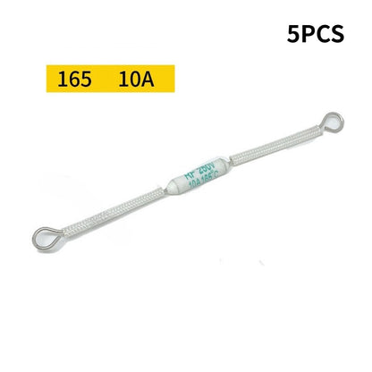 5PCS RF 250V 10A 15A 20A Ceramic Temperature Fuse 165/185/240C Degrees Length 9cm