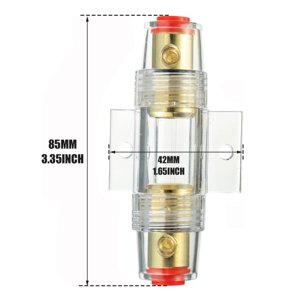 4-8 Gauge AWG in-line 20A 30A 40A 50A 60A 80A 100A  AGU Fuse Holder with 60A 80A 100A  Amp 80Amp 100 Amp AGU Fuses for Car Audio, Alarm, Amplifier, Compressors,Inline Fuse Holders