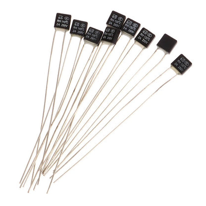 20PCS Black Square Fan Motor 2A 250V Thermal Fuse LED Fues 92 95 105 110 115 120 125 130 135 140 145 150 Degree Temperature Switches