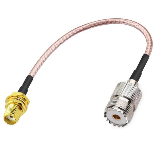 Handheld Antenna Cable Adapter for UHF Base and Mobile Antennas - SMA Female to UHF SO-239 Female Connectors RG136 Length 15cm