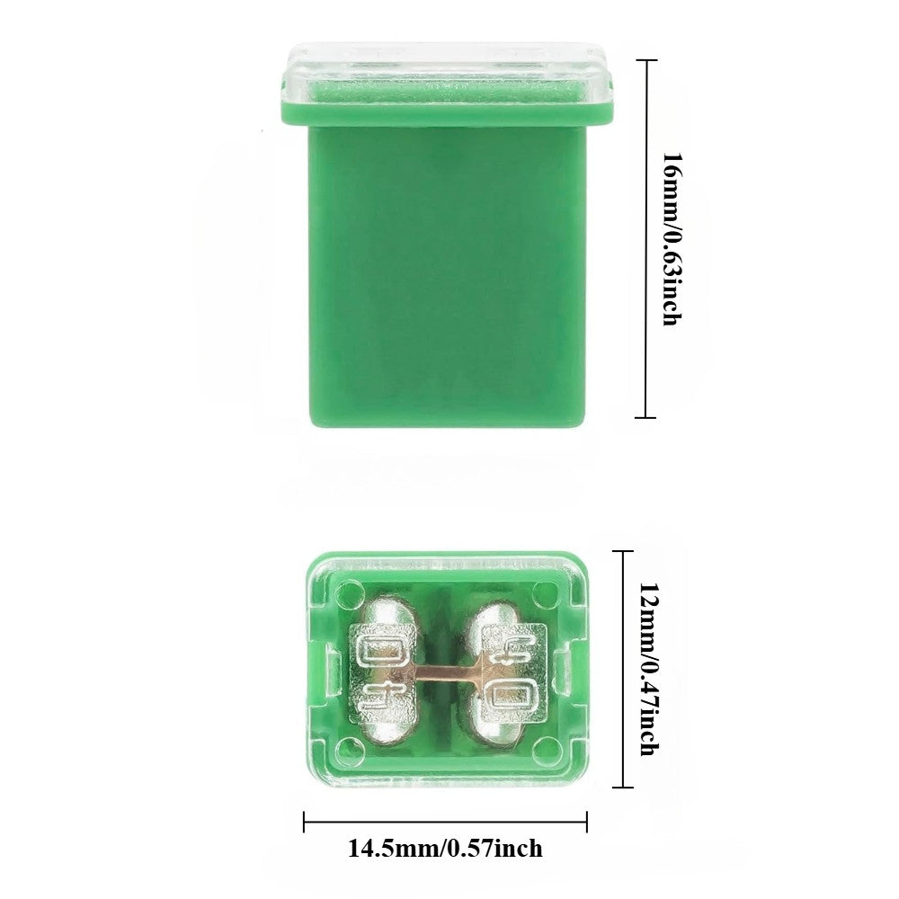 Square Auto Fuses 20A/30A/40A/50A/60A Low Profile Box Shaped Automotive Fuse for SUVs Cars Trucks