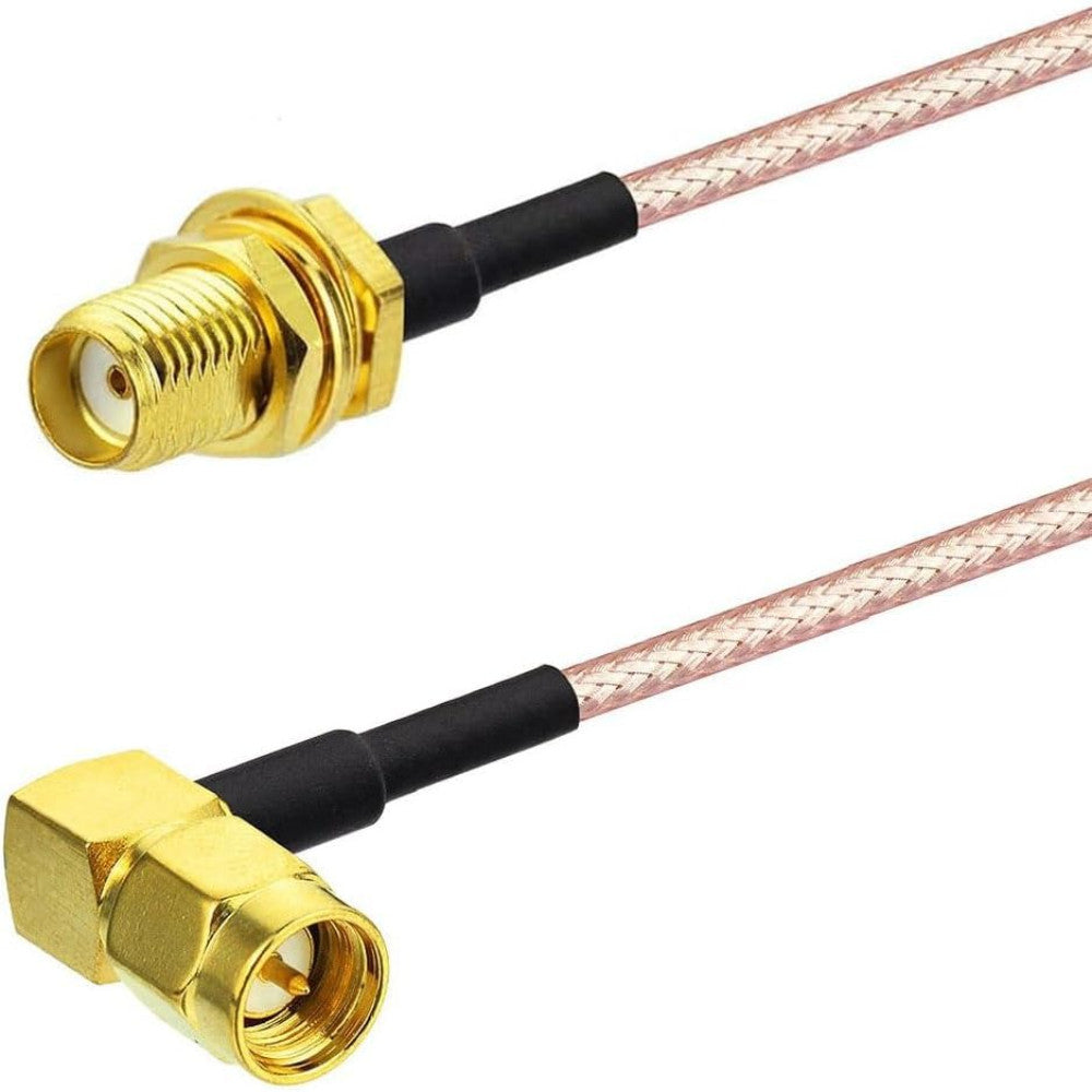 SMA Pigtail Cable, Right Angle SMA Male To SMA Female RG316 Antenna Jumper 6Inch(15cm) SMA Extension Coaxial Cable for Ham Radio, Router, FPV Drone