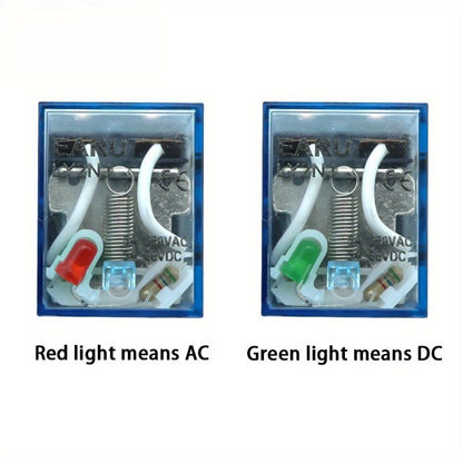 8Pin MY2NJ Relay Coil General DPDT Micro Mini Electromagnetic Relay Switch with Socket Base LED AC 220V DC 12V 24V