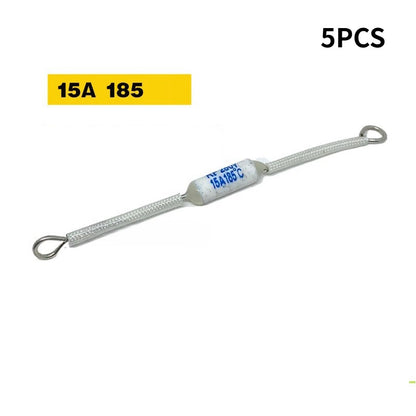 5PCS RF 250V 10A 15A 20A Ceramic Temperature Fuse 165/185/240C Degrees Length 9cm
