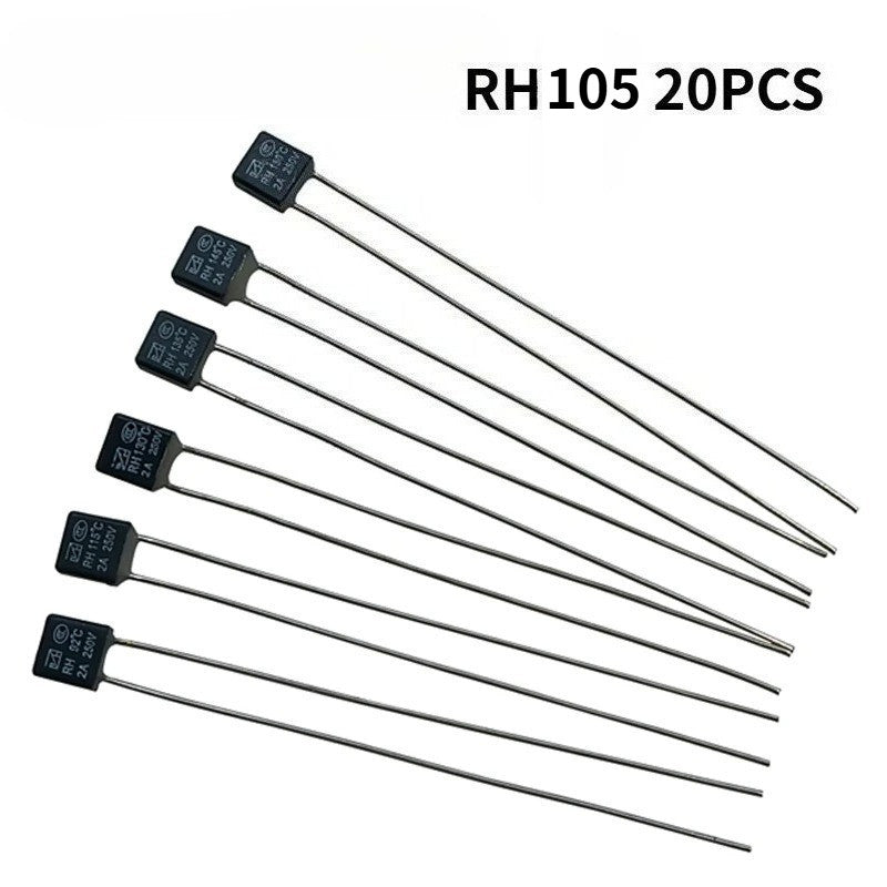 20PCS Black Square Fan Motor 2A 250V Thermal Fuse LED Fues 92 95 105 110 115 120 125 130 135 140 145 150 Degree Temperature Switches