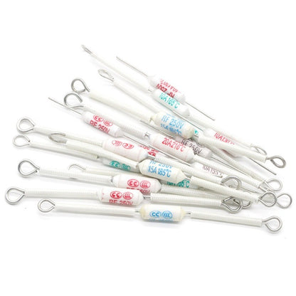 5PCS RF 250V 10A 15A 20A Ceramic Temperature Fuse 165/185/240C Degrees Length 9cm