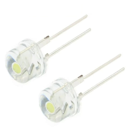 50PCS F8 8MM White Blue Green Red Yellow LED Super Bright Straw Hat Light Emitting Diode Highlighted White 0.5W Astigmatism