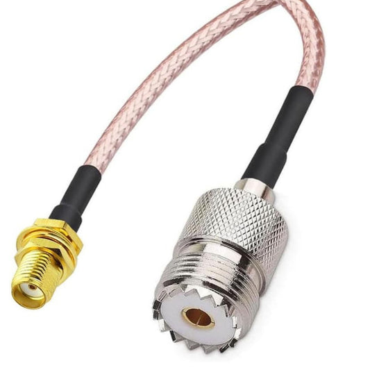 Handheld Antenna Cable Adapter for UHF Base and Mobile Antennas - SMA Female to UHF SO-239 Female Connectors RG136 Length 15cm