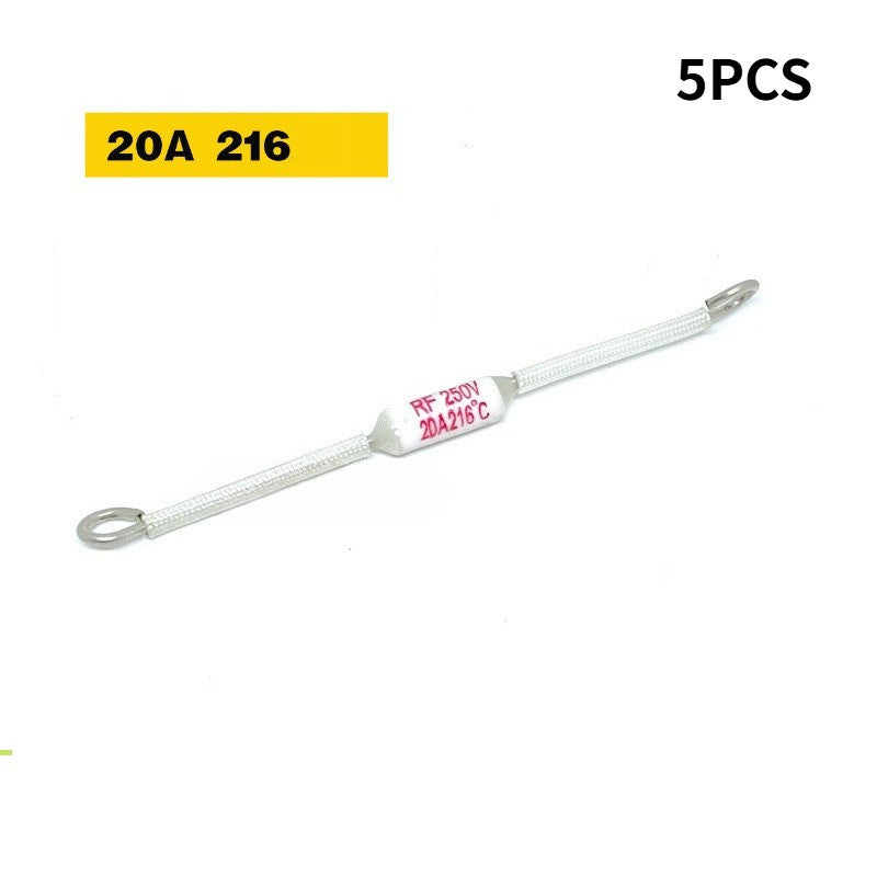 5PCS RF 250V 10A 15A 20A Ceramic Temperature Fuse 165/185/240C Degrees Length 9cm