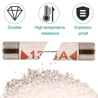20PCS BS1362 6*25mm Ceramic Tube Fuse 3A 5A 10A 13A British Fues Domestic House Hold Mains Plug Cartridge Fuses