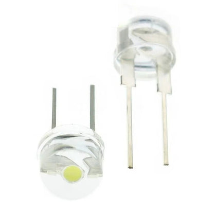 50PCS F8 8MM White Blue Green Red Yellow LED Super Bright Straw Hat Light Emitting Diode Highlighted White 0.5W Astigmatism