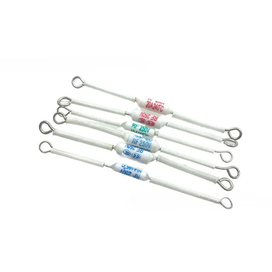 5PCS RF 250V 10A 15A 20A Ceramic Temperature Fuse 165/185/240C Degrees Length 9cm